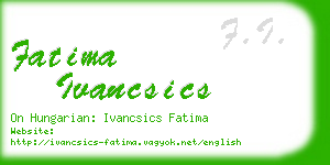 fatima ivancsics business card